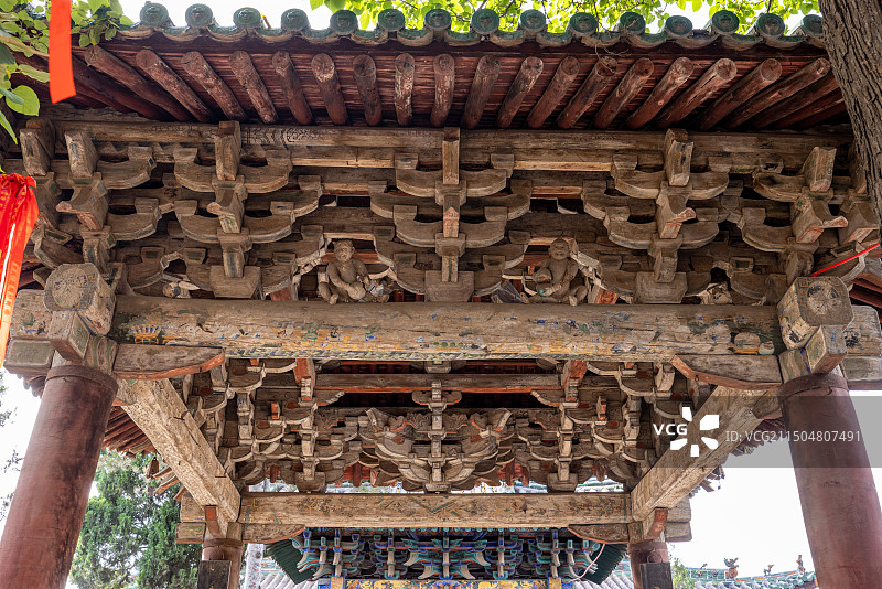 蒲县东岳庙 斗拱和屋檐 山西 临汾图片素材