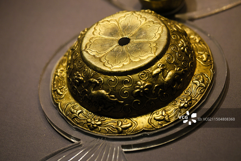 马项饰，辽，赤峰市大营子村驸马赠卫国王墓内蒙古博物院大辽契丹辽代历史文化陈列图片素材