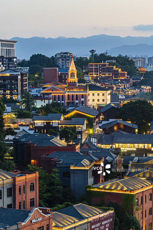 福州烟台山夜景图片素材