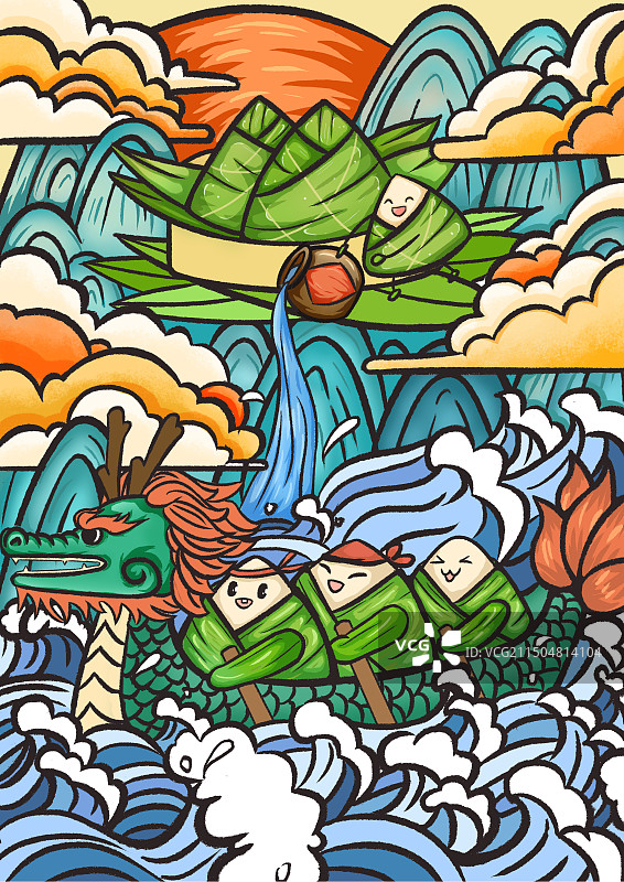 粽情端午（国潮插画）图片素材