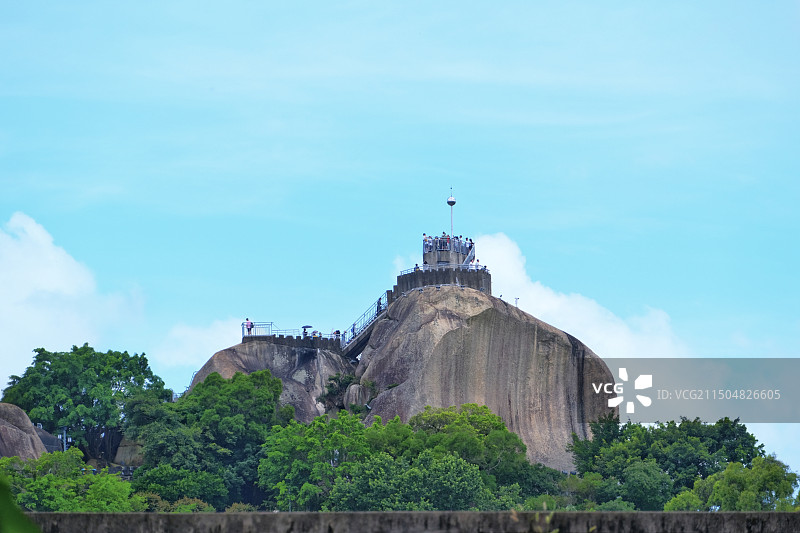 厦门鼓浪屿的蓝天白云和晚霞图片素材