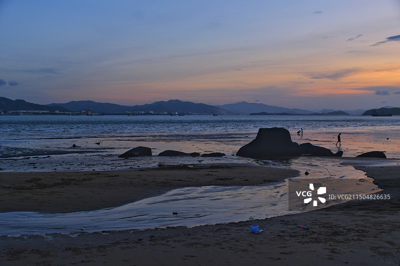 厦门鼓浪屿的蓝天白云和晚霞图片素材