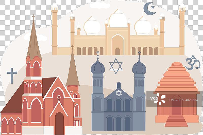 孤立的宗教机构概念图片素材