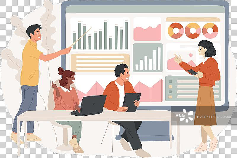 大数据会议孤立概念图图片素材