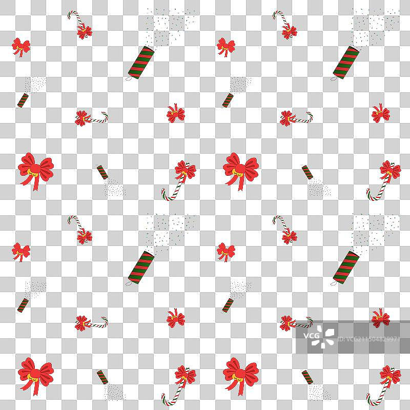 红色蝴蝶结、焦糖拐杖糖和五彩纸屑拍板图片素材