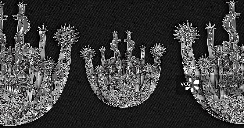 苗族头饰银冠背景图片素材