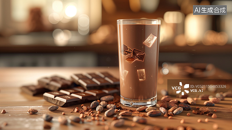 【AI数字艺术】早餐牛奶巧克力广告艺术设计创意插画图片素材