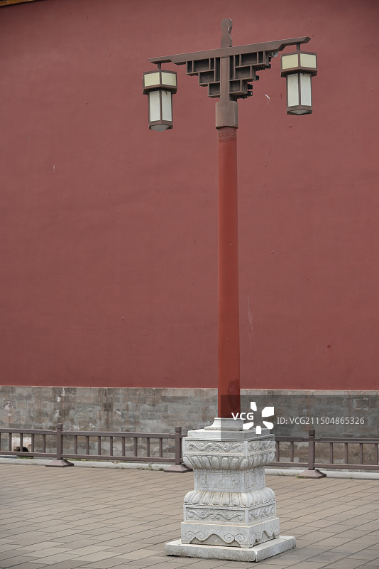 宫灯 灯杆 古建筑 灯图片素材
