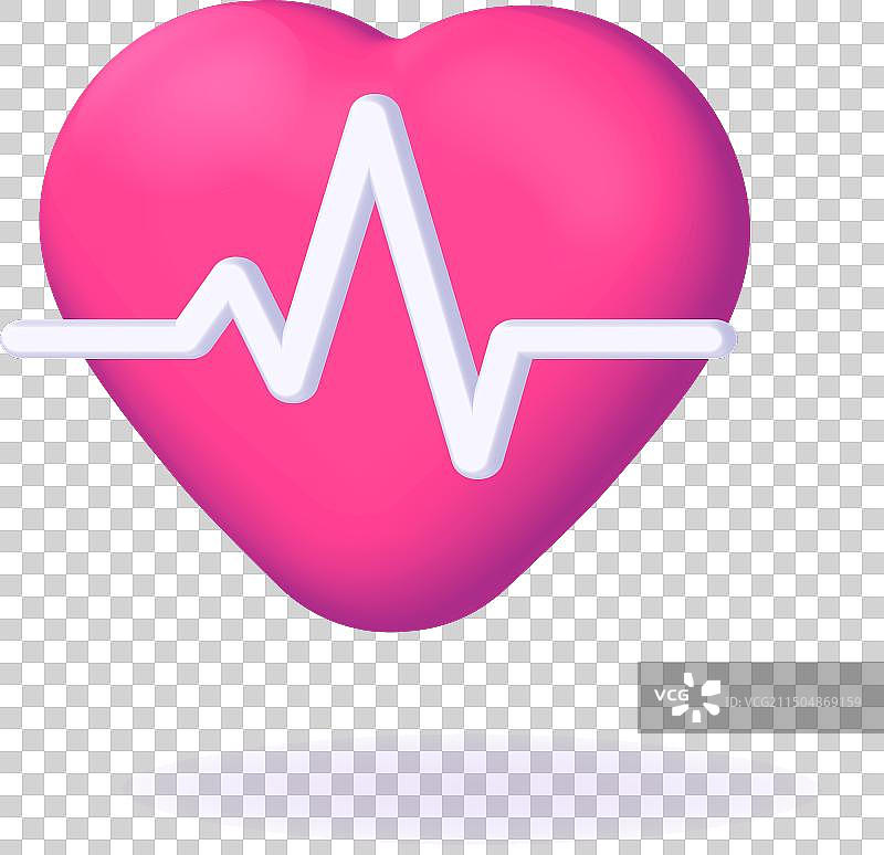 心跳3D图标渲染图图片素材