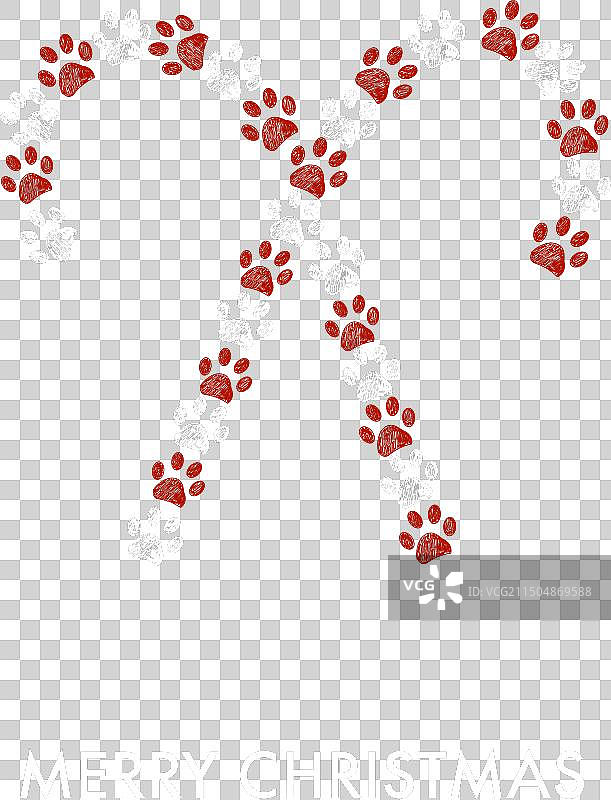 爪印圣诞糖果爪印图案图片素材