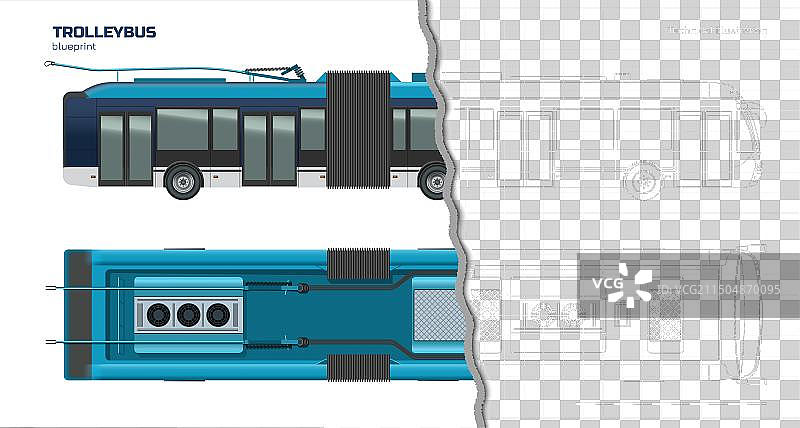 无轨电车3D城市交通图片素材