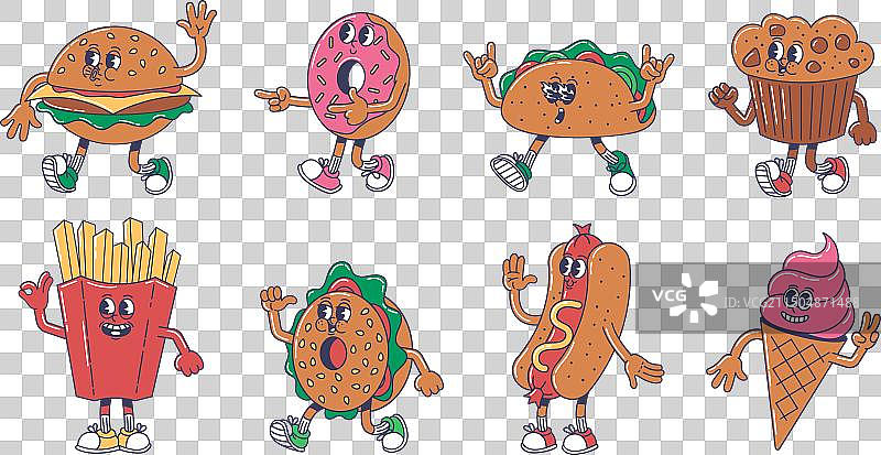 卡通快餐吉祥物，快乐的墨西哥汉堡图片素材