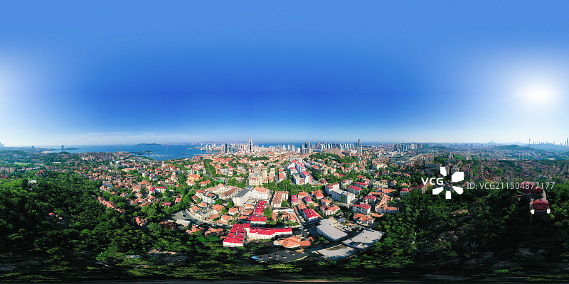 青岛老城区建筑风光全景图片素材