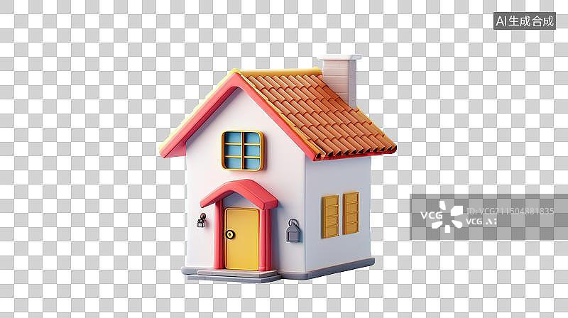 【AI数字艺术】3D卡通模型房屋3D渲染图片素材