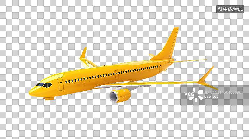 【AI数字艺术】黄色飞机模型图片素材