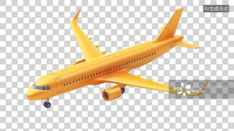 【AI数字艺术】黄色飞机模型图片素材