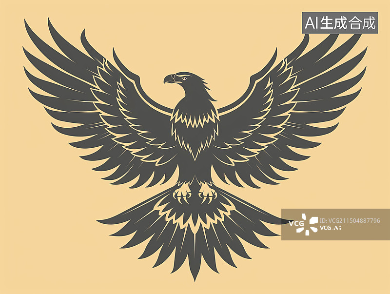 【AI数字艺术】凶猛可爱抽象老鹰图标插画图片素材