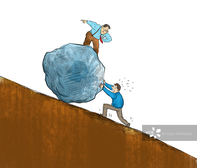 老板指挥员工努力干活图片素材