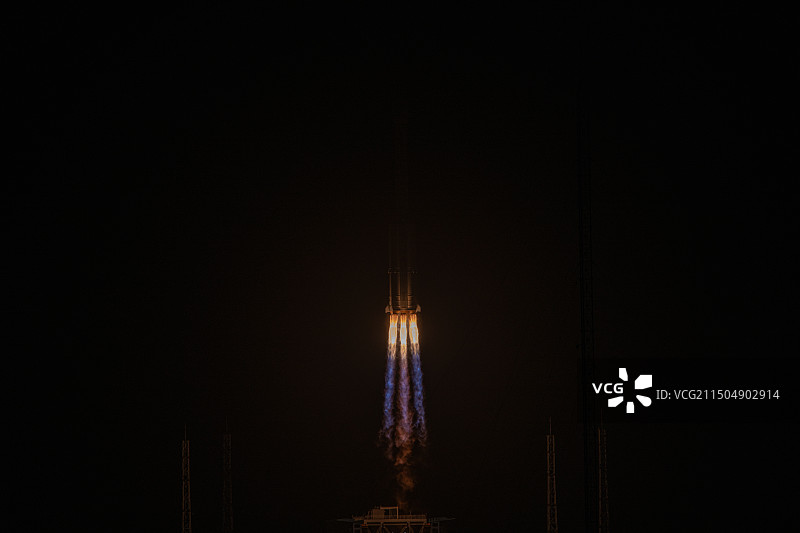 长征七号甲火箭发射中星3A卫星图片素材