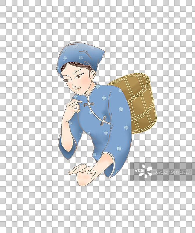 采茶女正在梯田采茶叶图片素材