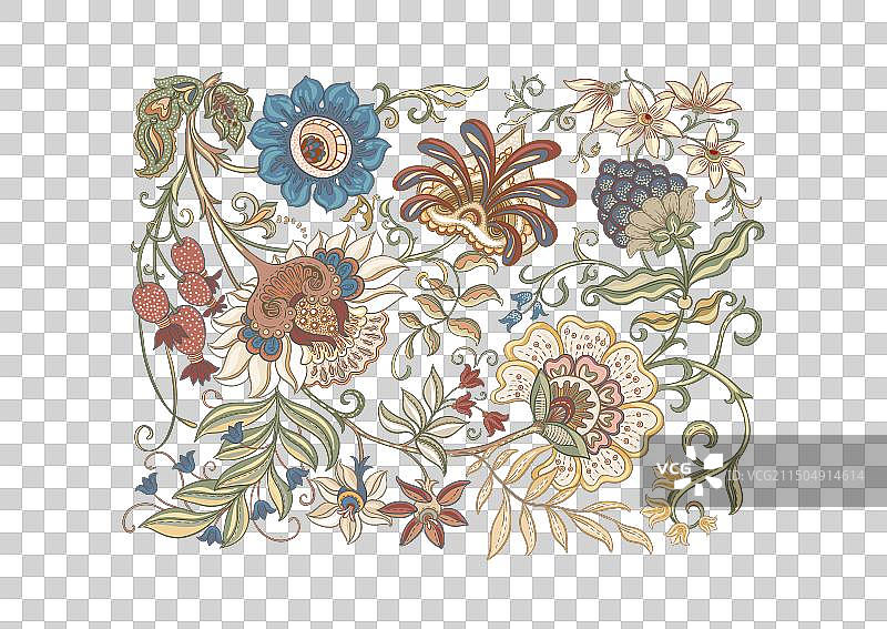 复古风梦幻花卉图片素材