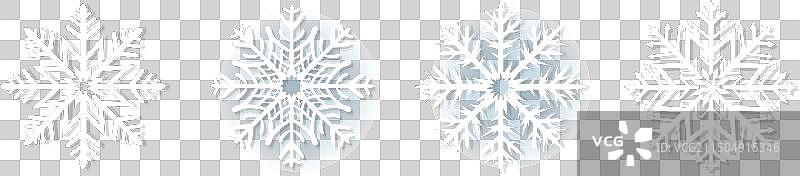 蓝色背景上的雪花图案图片素材