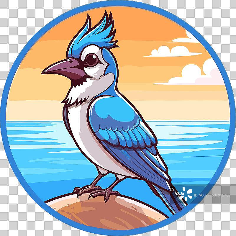 卡通可爱风蓝鸟图片素材