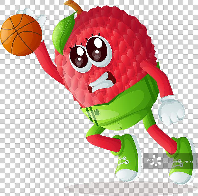 扣篮的荔枝角色图片素材