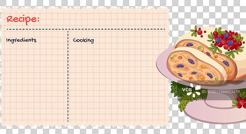 圣诞节烹饪书空白食谱卡图片素材