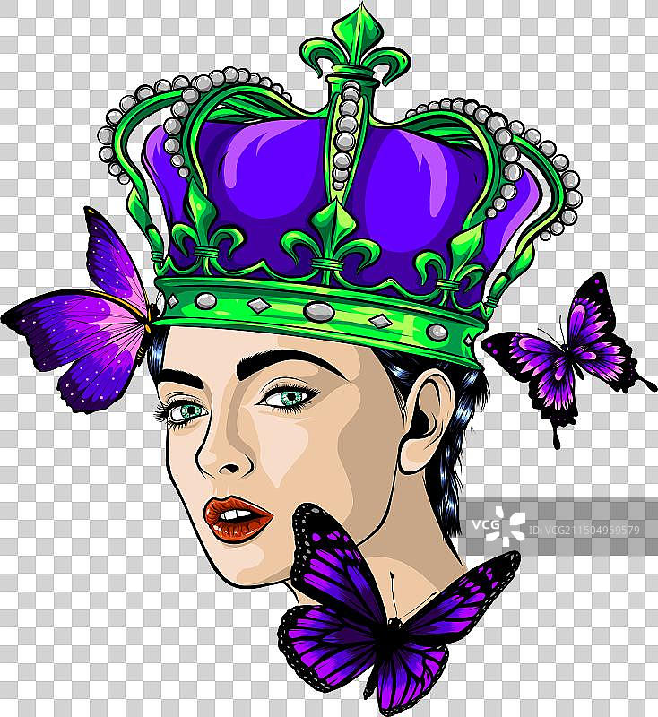 女王与玫瑰，复古女王的象征图片素材