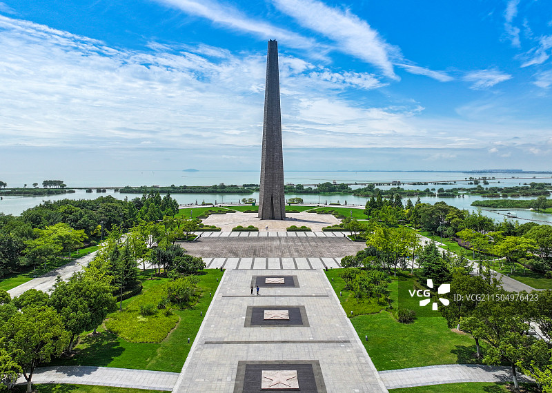 航拍合肥渡江战役纪念馆图片素材