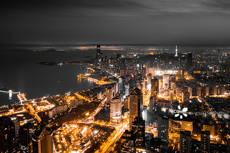 青岛城市夜景图片素材