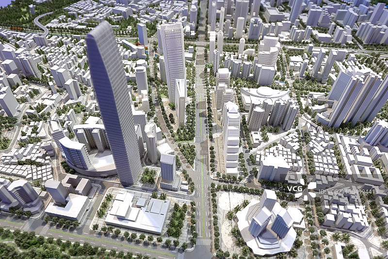 深圳市当代艺术与城市规划馆里的城市沙盘模型图片素材