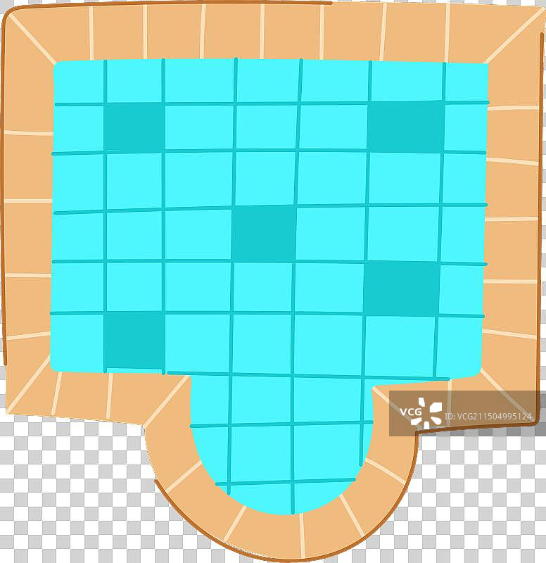 蓝色俯视游泳池卡通图片素材