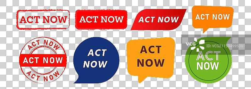 矩形圆形“立即行动”印章和气泡图片素材