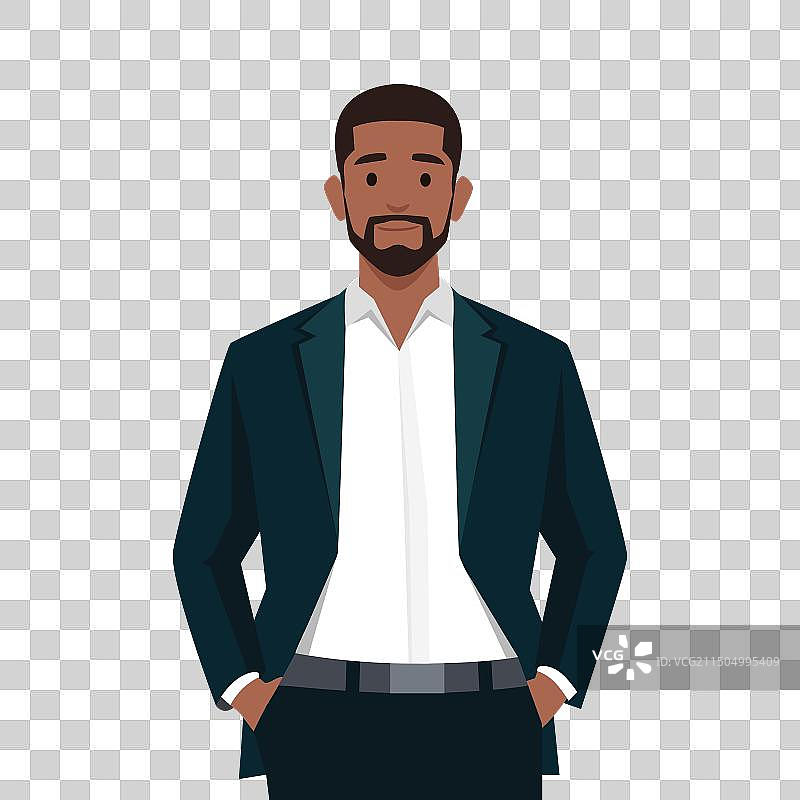 双手插在口袋里的商人图片素材