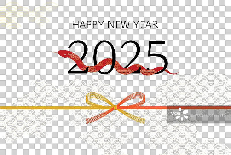 2025蛇年新年贺卡红色蛇图片素材