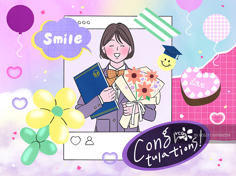 毕业季，入口，女学生，校服，庆祝活动图片素材