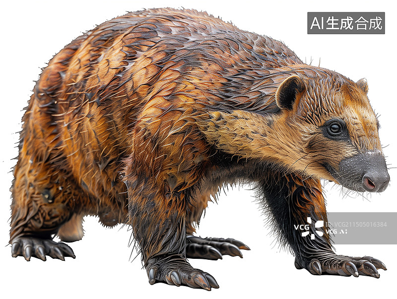 【AI数字艺术】白色背景下的动物特写镜头图片素材