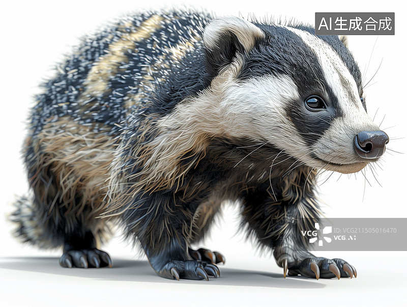 【AI数字艺术】白色背景下的动物特写镜头图片素材