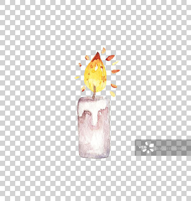 一个蜡烛燃烧融化自己牺牲奉献照亮别人儿童卡通插画图片素材