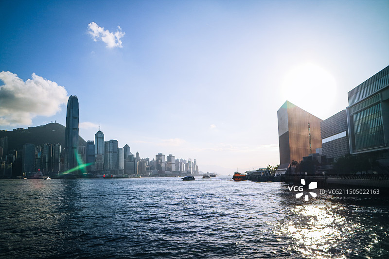 香港维多利亚港星光大道图片素材