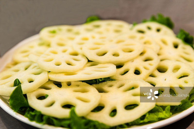 切好待用的藕片图片素材