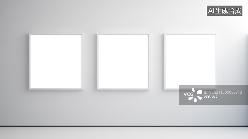 【AI数字艺术】白色背景下的空相框图片素材