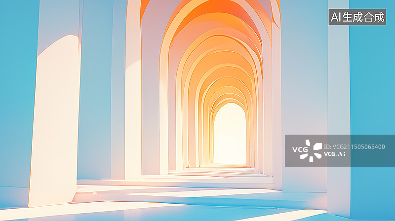 【AI数字艺术】创意抽象的几何空间背景图片素材