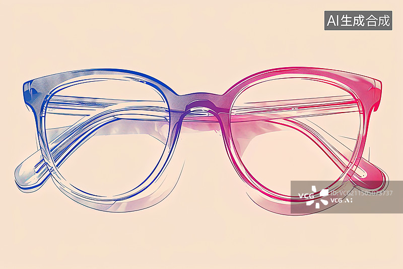 【AI数字艺术】白色背景下眼镜的特写镜头图片素材