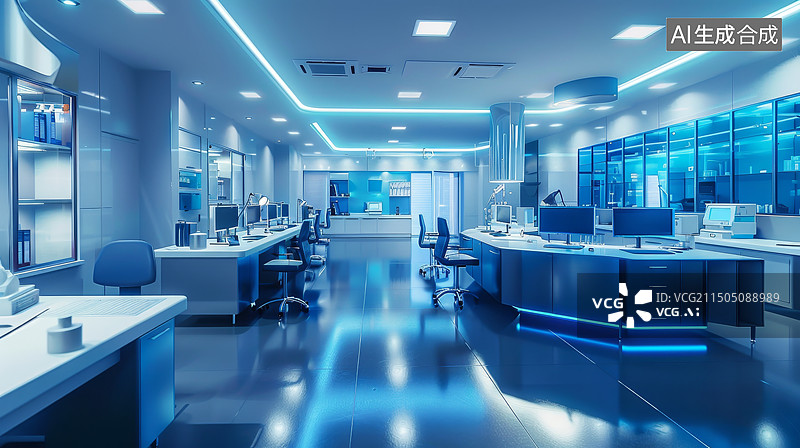 【AI数字艺术】未来科幻医疗实验室图片素材