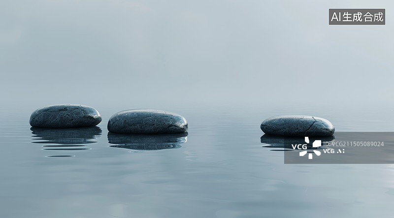 【AI数字艺术】水中的石头图片素材