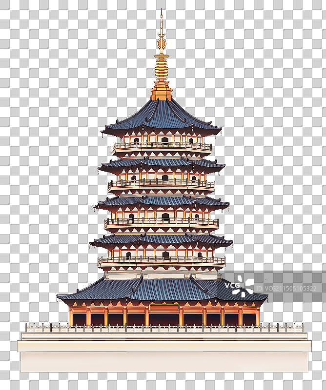 杭州古建筑雷峰塔图片素材