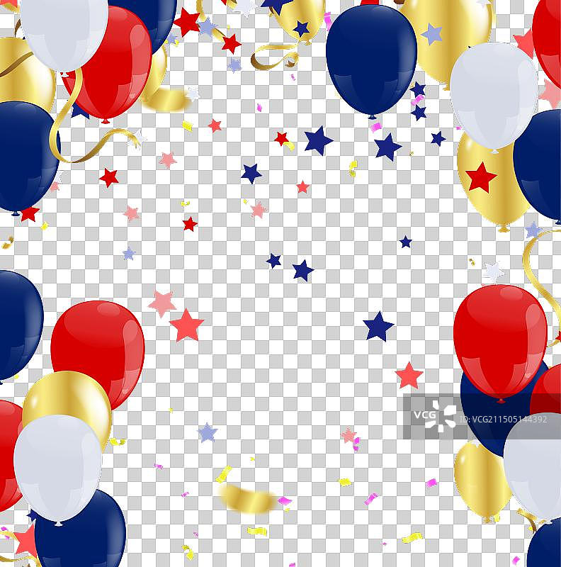 带有五彩纸屑和深蓝色的庆祝banner图片素材